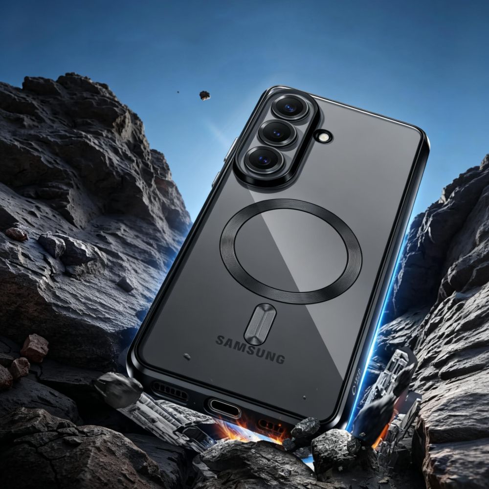 Tech - Protect Samsung Galaxy A57 5G - Θήκη Σιλικόνης TPU με MagSafe - MagFlex - Clear / Shiny Black