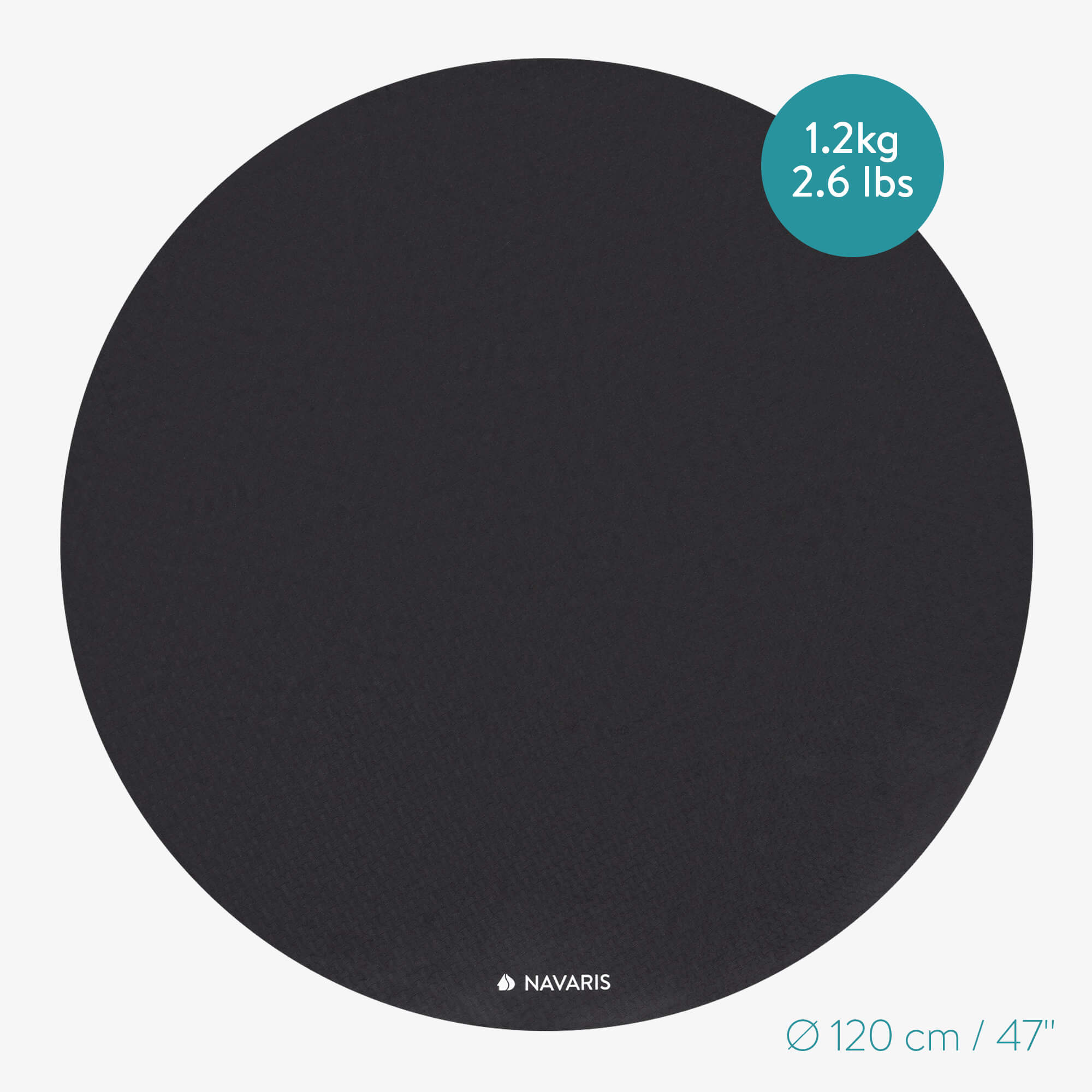 Navaris Στρόγγυλο Χαλάκι Yoga - Black - 54007.1