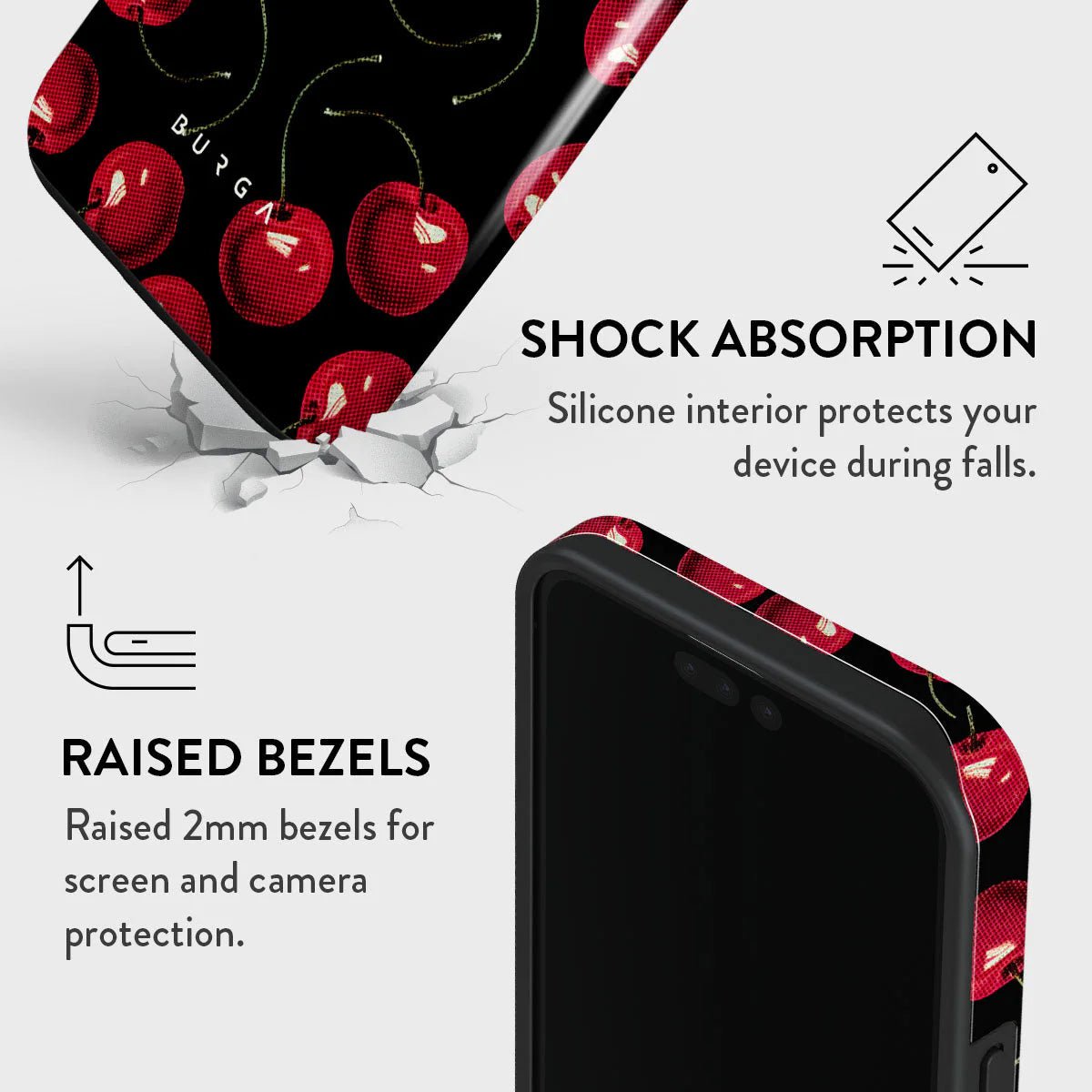 Burga iPhone 15 Pro Max Fashion Tough MagSafe Σκληρή Θήκη με MagSafe - Cherrybomb