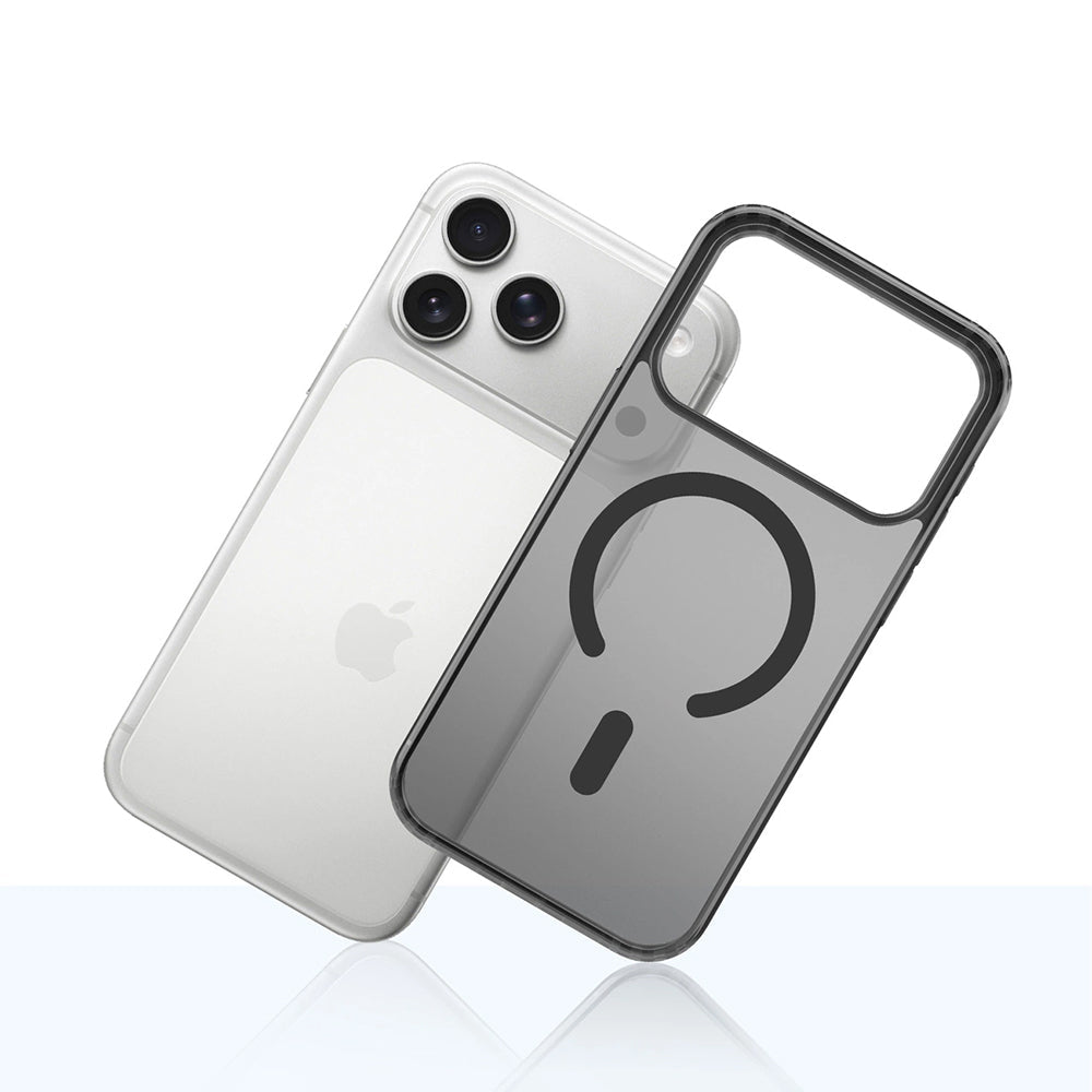 3MK iPhone 17 Pro Max Σκληρή Θήκη με Πλαίσιο Σιλικόνης και MagSafe - Frosty MagCase - Black