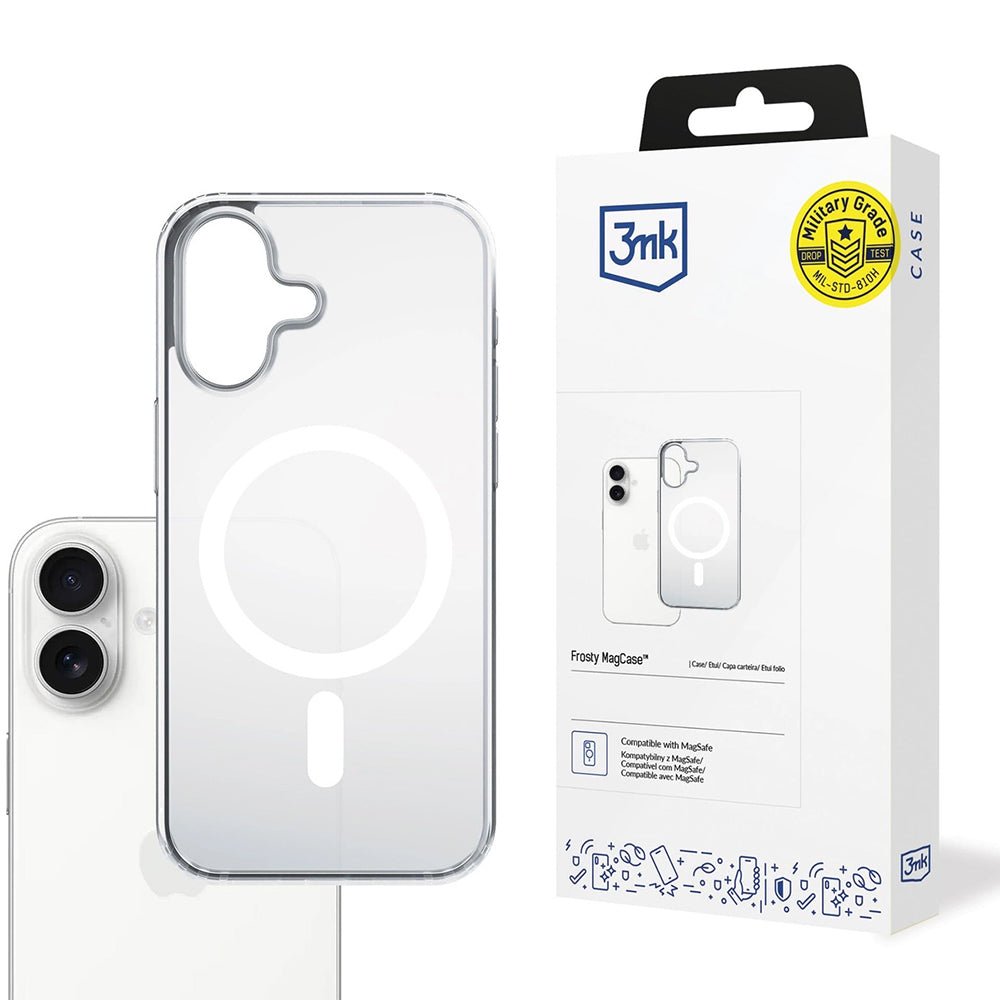 3MK iPhone 17 Σκληρή Θήκη με Πλαίσιο Σιλικόνης και MagSafe - Frosty MagCase - White