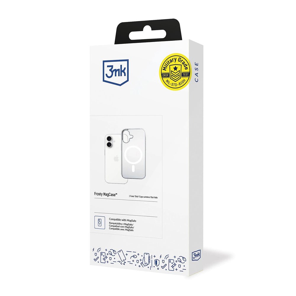 3MK iPhone 17 Σκληρή Θήκη με Πλαίσιο Σιλικόνης και MagSafe - Frosty MagCase - White