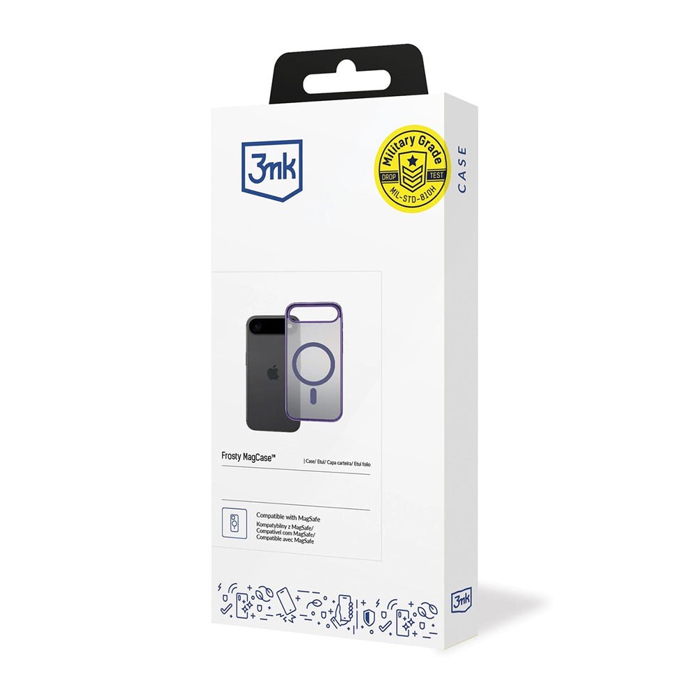 3MK iPhone Air Σκληρή Θήκη με Πλαίσιο Σιλικόνης και MagSafe - Frosty MagCase - Purple