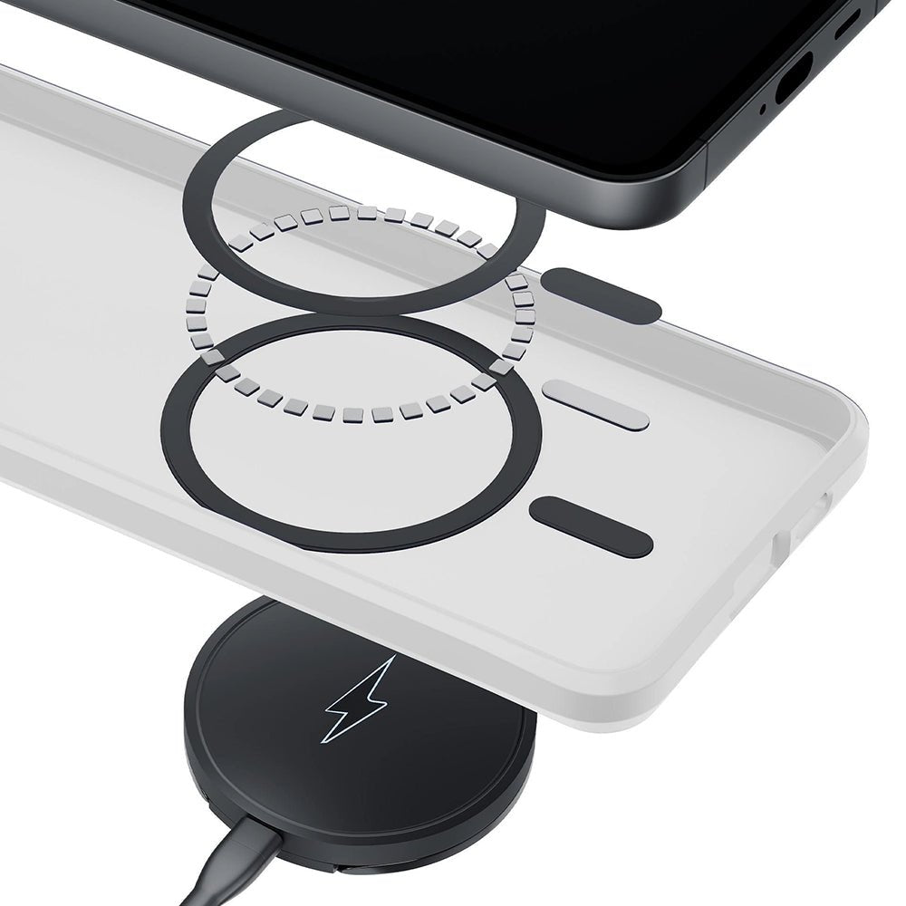 3MK Samsung Galaxy S26 Ultra - Σκληρή Θήκη με Πλαίσιο Σιλικόνης και MagSafe - Smoke MagCase - White