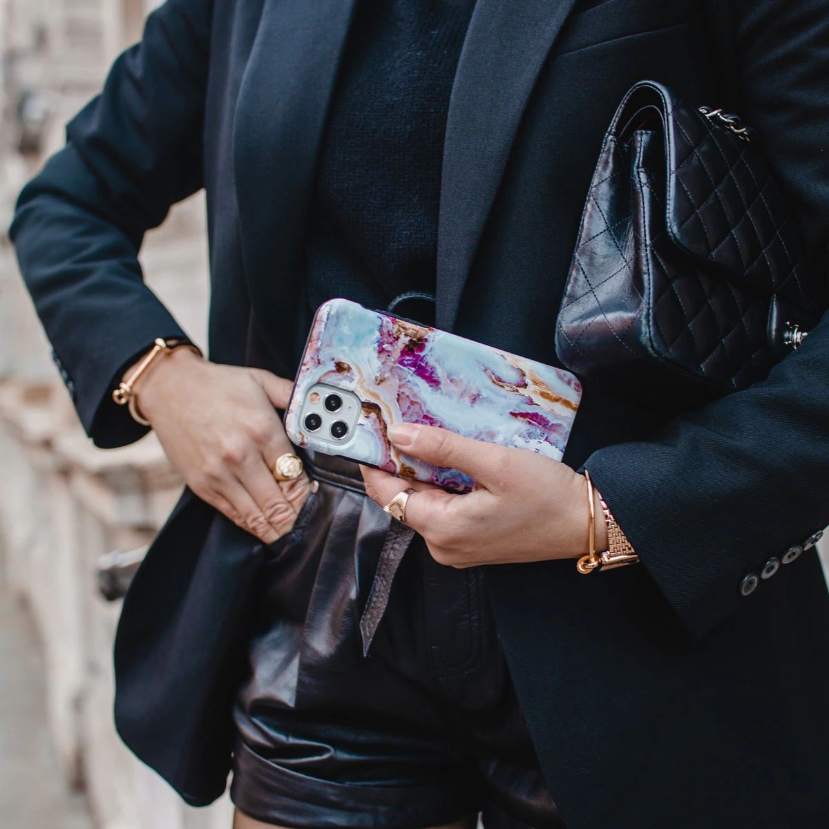 Burga iPhone SE 2022 / SE 2020 / 7 / 8 Fashion Tough Σκληρή Θήκη - Frozen Leaves