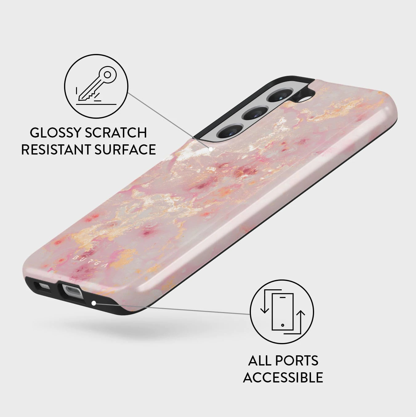 Burga Samsung Galaxy S22 Plus Fashion Tough Σκληρή Θήκη - Golden Coral