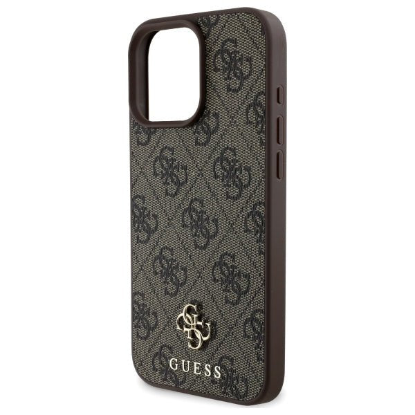 Guess iPhone 16 Pro Max - 4G Small Classic - MagSafe Θήκη με Επένδυση Συνθετικού Δέρματος - Brown - GUHMP16XP4SM4MW
