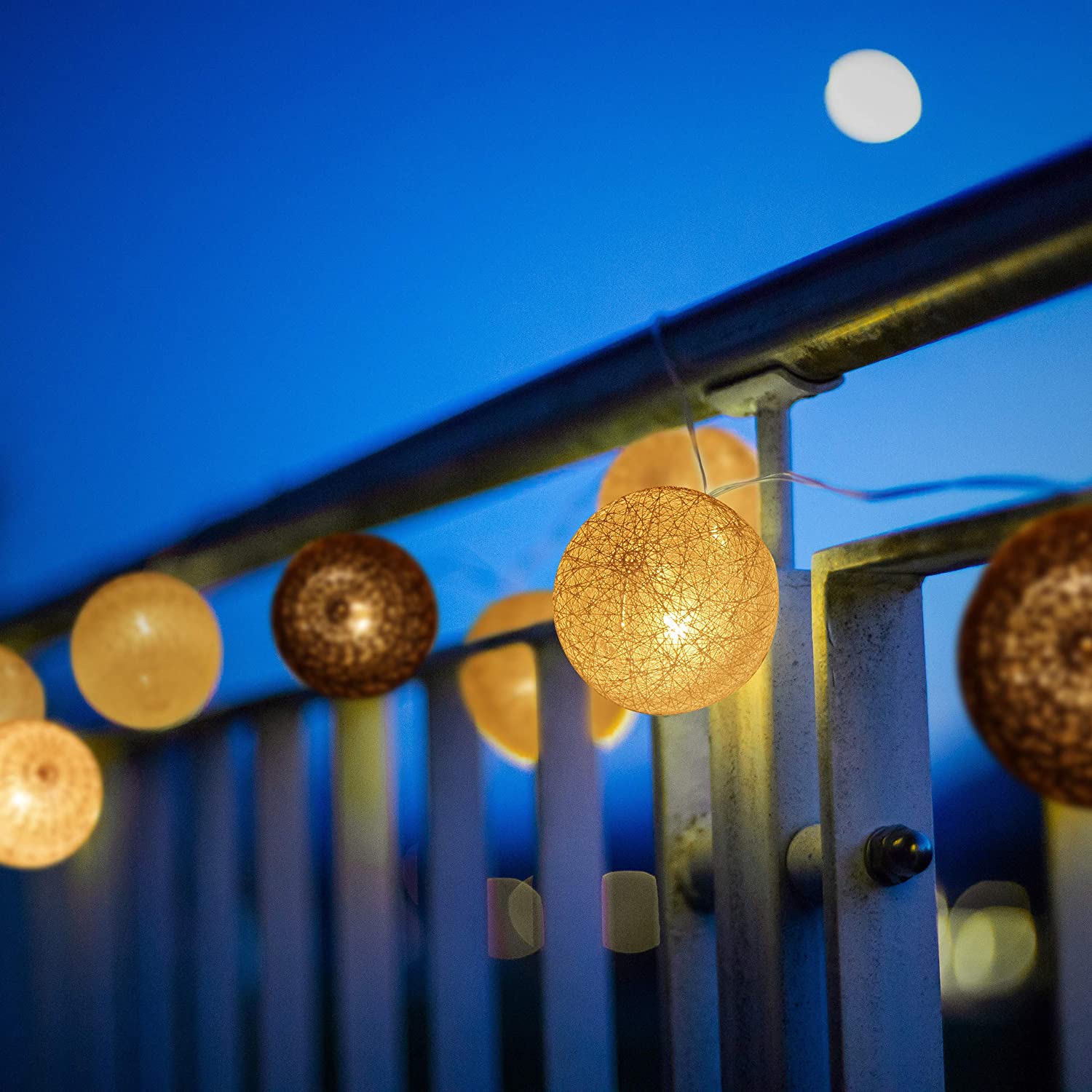 Relaxdays Σετ με 20 Φωτάκια - Μπάλες με Φωτισμό LED - White / Gray / Black - 4052025942878