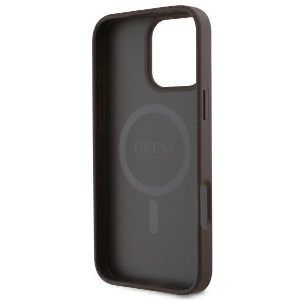 Guess iPhone 16 Pro Max - 4G Small Classic - MagSafe Θήκη με Επένδυση Συνθετικού Δέρματος - Brown - GUHMP16XP4SM4MW