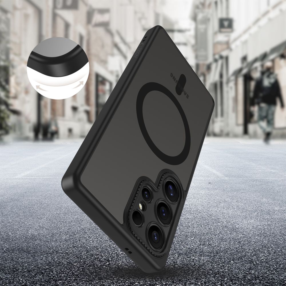 Tech - Protect Samsung Galaxy S25 Ultra MagCam - MagSafe Σκληρή Θήκη με Πλαίσιο Σιλικόνης και Προστασία Κάμερας - Matte Black