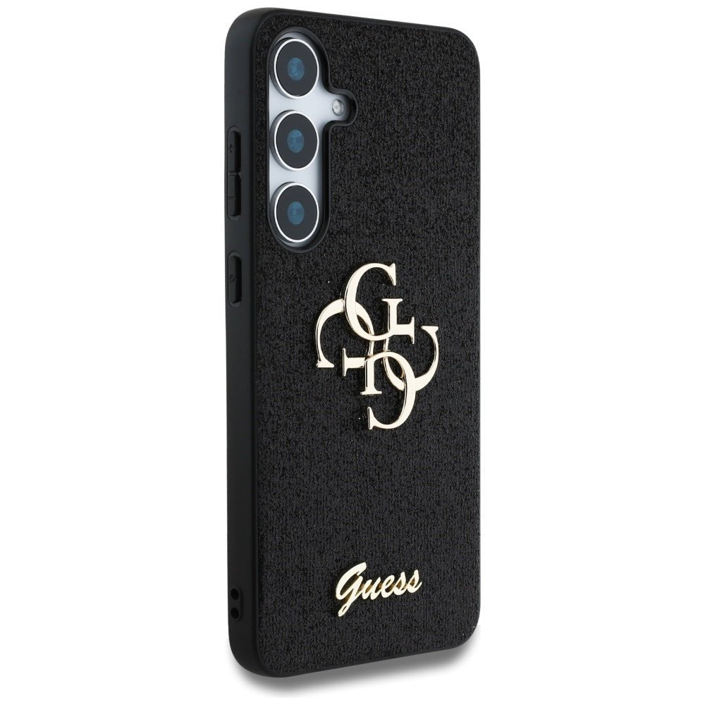 Guess Samsung Galaxy S25 Plus - Fixed Glitter Big 4G - Σκληρή Θήκη με Πλαίσιο Σιλικόνης - Black - GUHCS25MHG4SGK