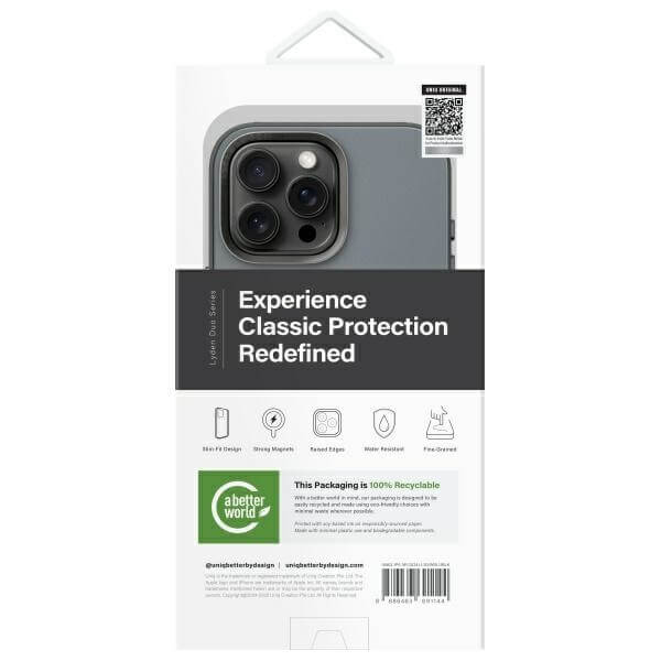 Uniq iPhone 16 Pro Max - Lyden DS - Σκληρή Θήκη με Επένδυση Συνθετικού Δέρματος και MagSafe - Washed Blue / Black
