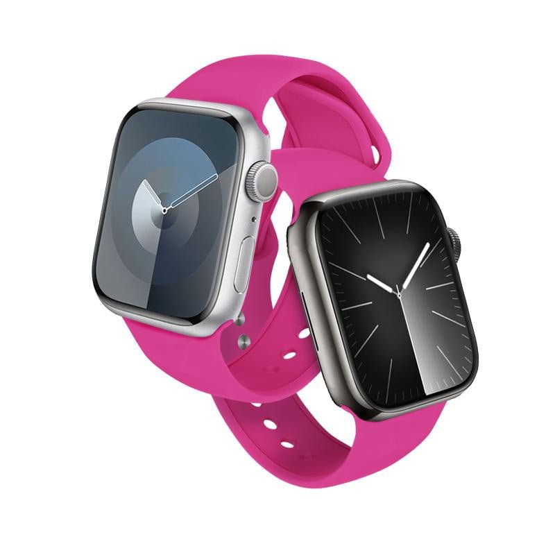 Crong Λουράκι Apple Watch 2/3/4/5/6/7/8/9/10/11 - SE (1/2/3) - 38/40/41/42mm Σιλικόνης - Liquid Strap - Pink