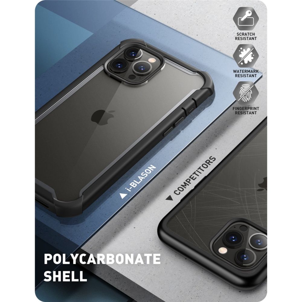 i - Blason iPhone 14 Pro Max Ares Σκληρή Θήκη με Πλαίσιο Σιλικόνης και Προστασία Οθόνης - Black