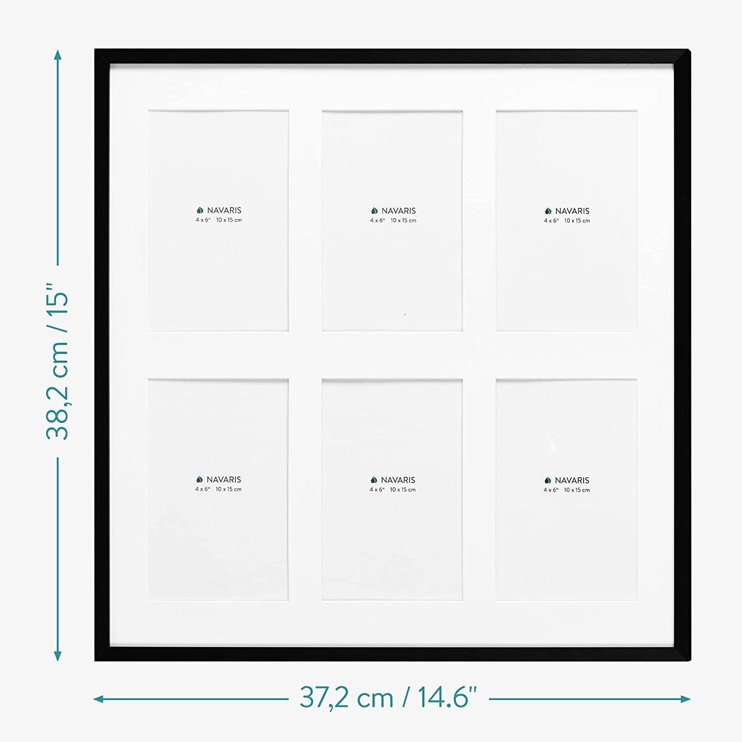 Navaris Κορνίζα Κολάζ για 6 Φωτογραφίες 10 x 15 cm - Black - 59252.01