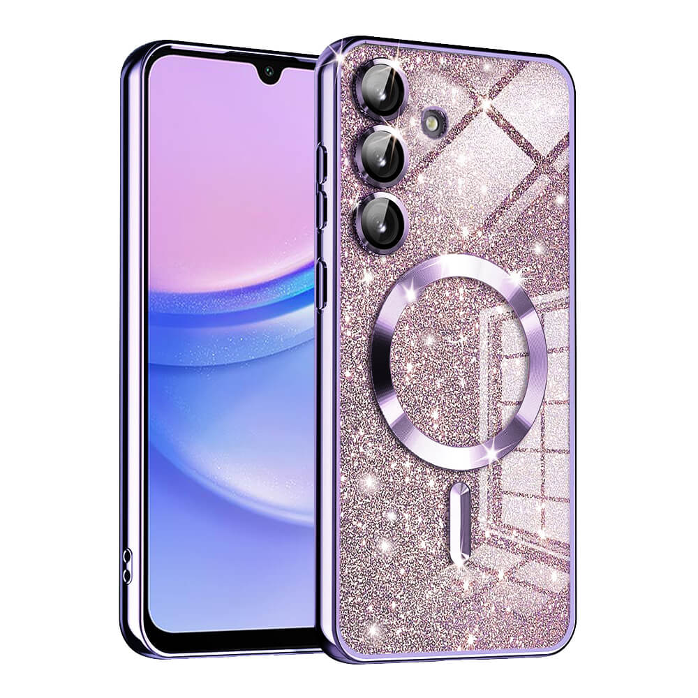 Techsuit Samsung Galaxy A15 4G / A15 5G - Luxury Glitter MagSafe - Θήκη Σιλικόνης - Light Purple