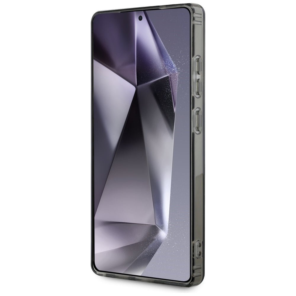 Guess Samsung Galaxy S25 Ultra - Glitter Circle Classic Logo - MagSafe Σκληρή Θήκη με Πλαίσιο Σιλικόνης - Black - GUHMS25LHFGEREK