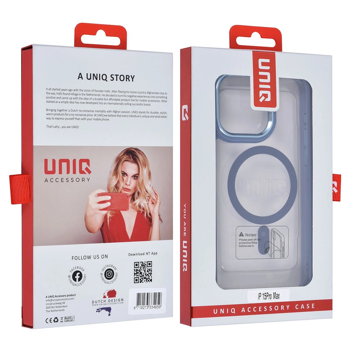 Tuniq iPhone 15 Pro Max - MagSafe Σκληρή Θήκη με Πλαίσιο Σιλικόνης - Μπλε / Διάφανη