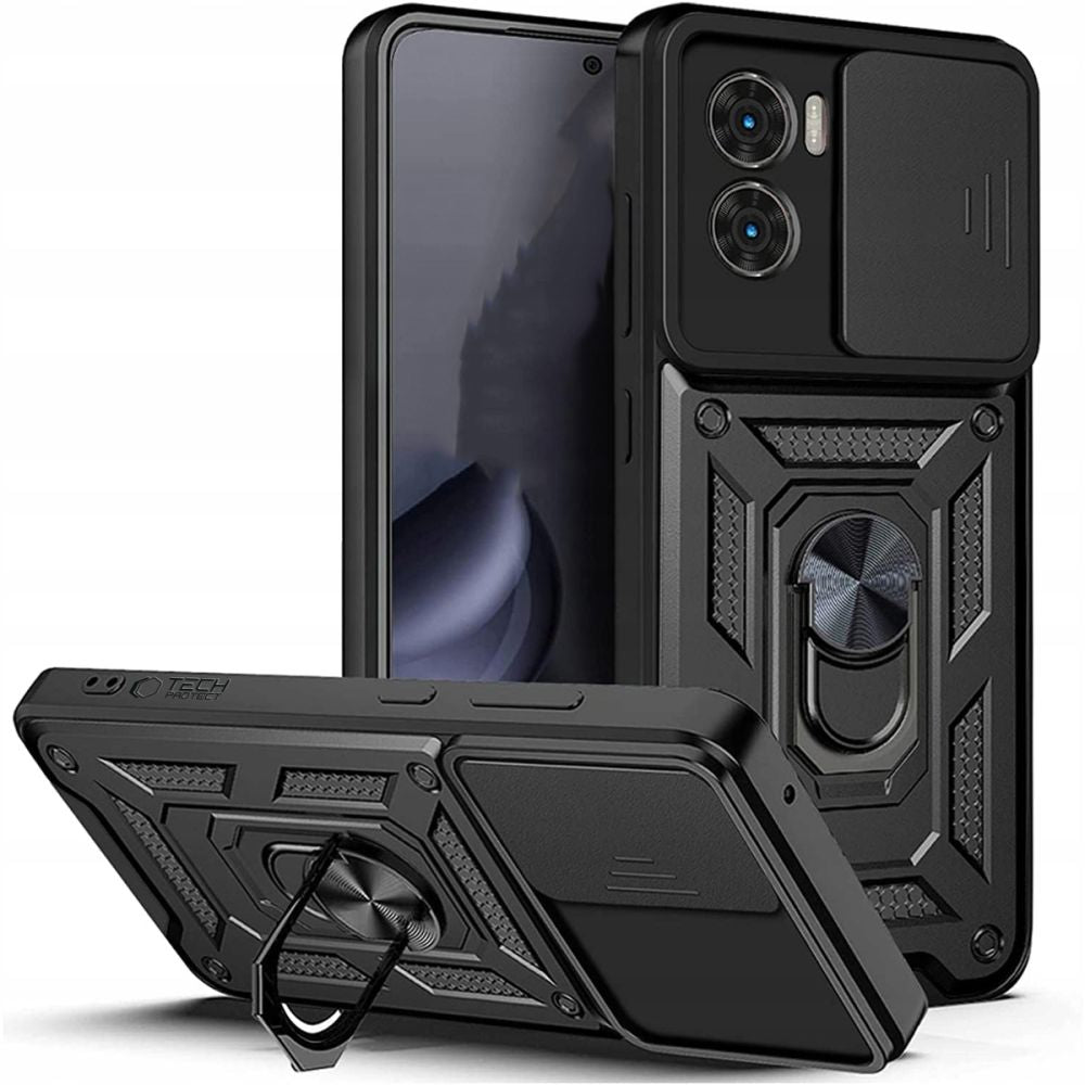 Tech - Protect Xiaomi Poco X7 Pro 5G Camshield Pro Σκληρή Θήκη με Πλαίσιο Σιλικόνης και Δαχτυλίδι Συγκράτησης - Black