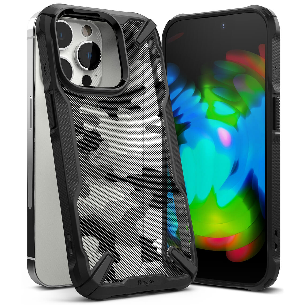 Ringke iPhone 14 Pro Max Fusion X Σκληρή Θήκη με Πλαίσιο Σιλικόνης - Black - Camo