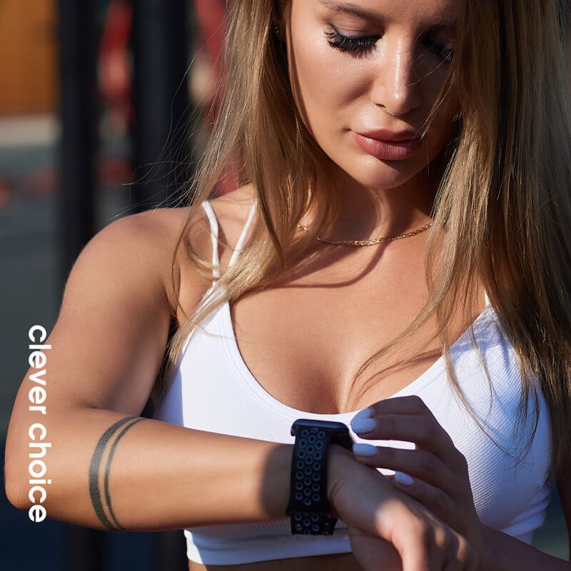 Crong Λουράκι Apple Watch 4/5/6/7/8/9/10/11 - SE (1/2/3) - Ultra (1/2/3) - 44/45/46/49mm - Duo Sport - Grey / Black