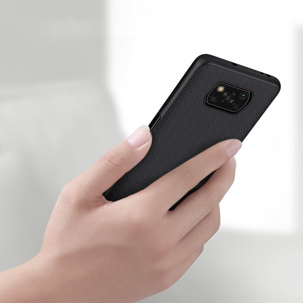 Nillkin Xiaomi Poco X3 NFC / X3 Pro Textured Case Σκληρή Θήκη με Πλαίσιο Σιλικόνης - Black