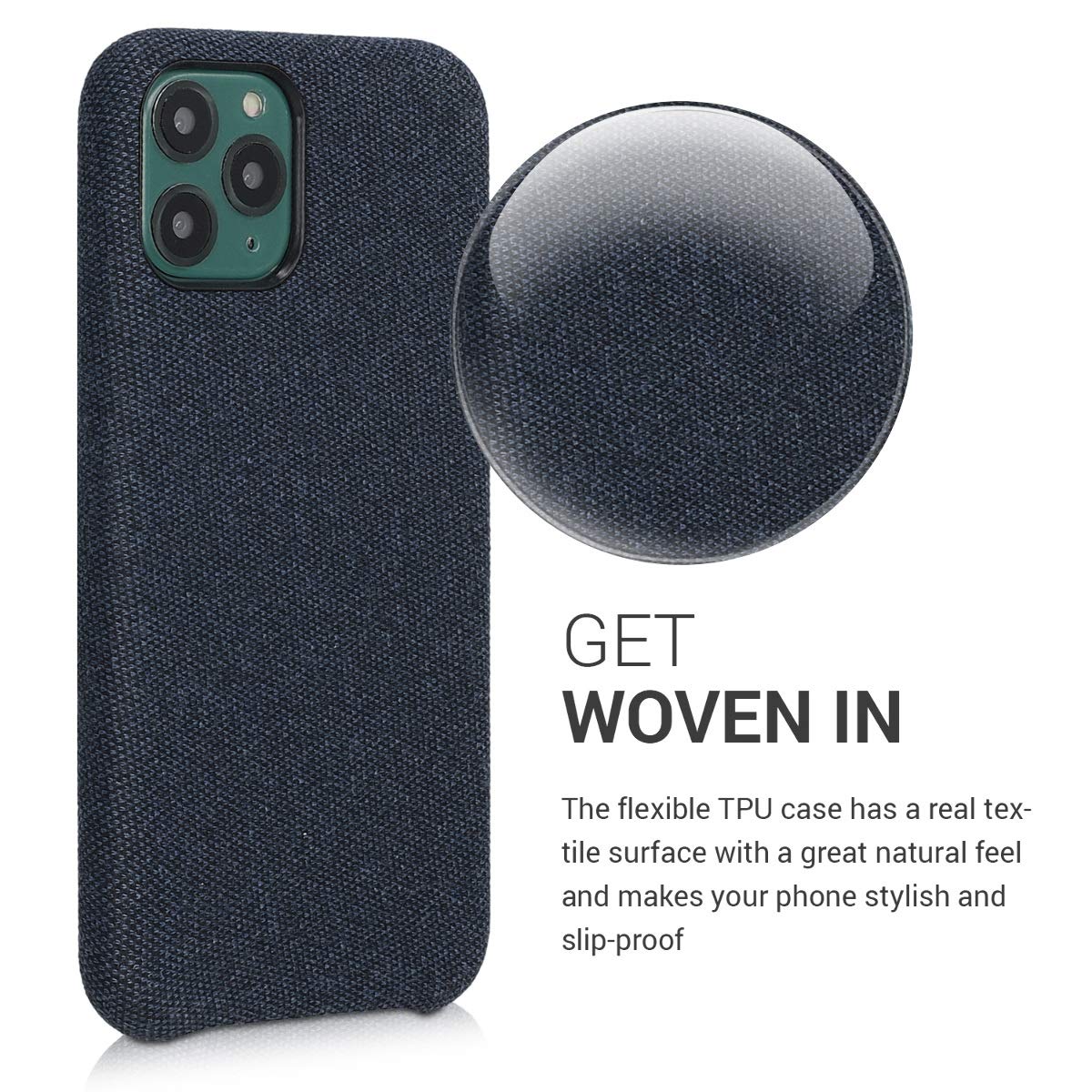 KW iPhone 11 Pro Θήκη Σιλικόνης TPU Canvas - Dark Blue - 49804.17