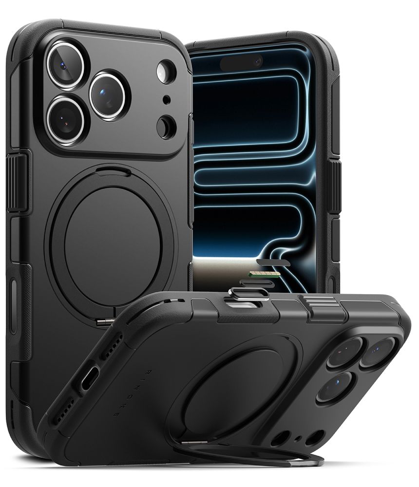 Ringke iPhone 18 Pro / iPhone 17 Pro - Σκληρή Θήκη με Πλαίσιο Σιλικόνης και MagSafe / Σταντ - Alles Magnetic - Black