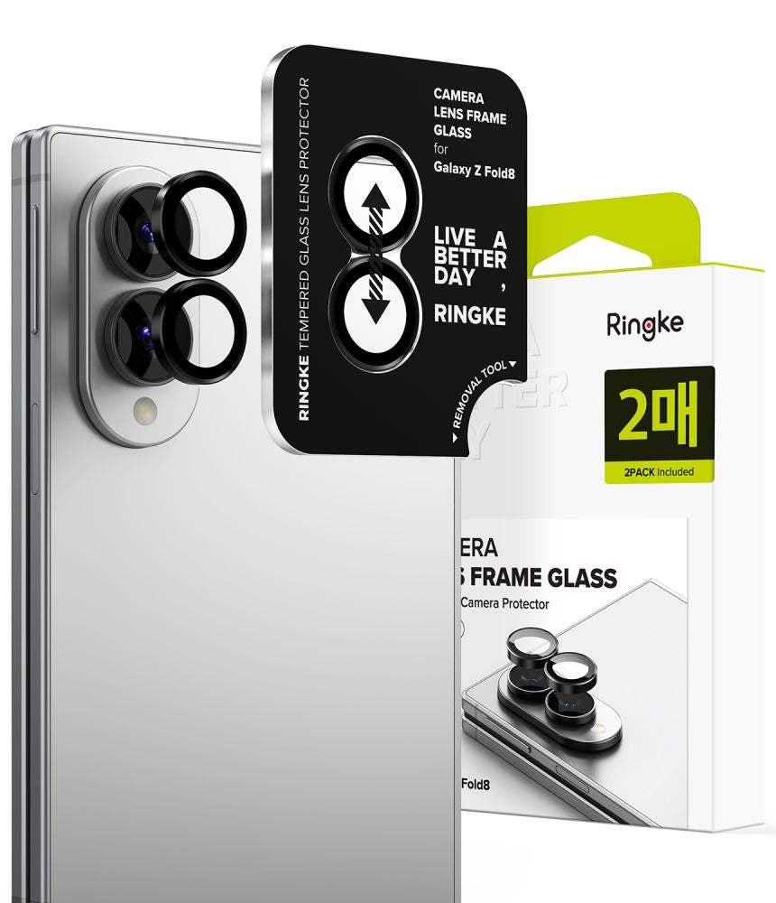 Ringke Samsung Galaxy Z Fold8 - Αντιχαρακτικό Γυαλί για την Κάμερα - Camera Frame - 2 Τεμάχια - Black