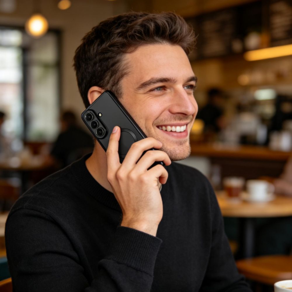 Tech - Protect Samsung Galaxy A37 5G - Θήκη Σιλικόνης TPU με MagSafe - MagFlex - Clear / Shiny Black