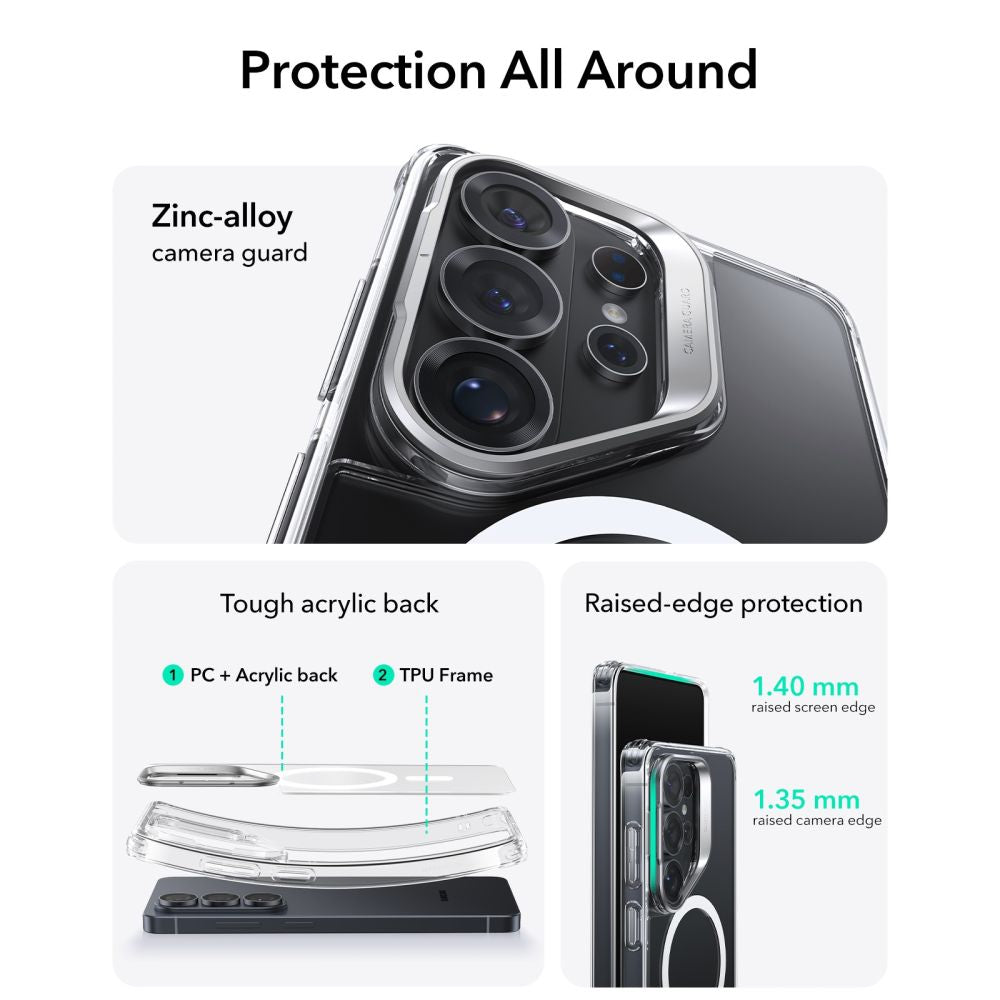 ESR Samsung Galaxy S26 Ultra - Σκληρή Θήκη με Πλαίσιο Σιλικόνης και MagSafe - Classic Hybrid Kickstand MagSafe - Clear