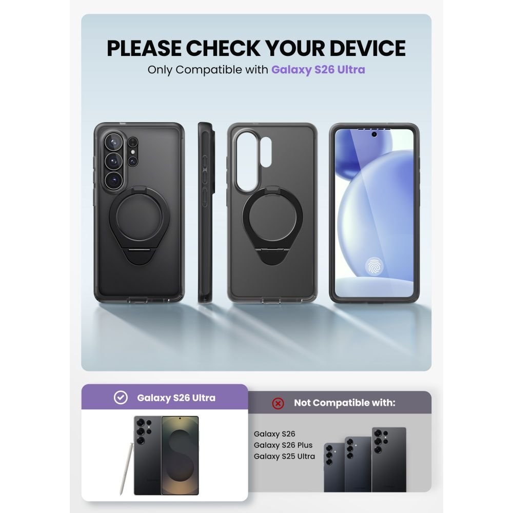 Supcase Samsung Galaxy S26 Ultra - Σκληρή Magsafe Θήκη με Προστασία Οθόνης και Stand - Cosmo Mag - Frost Black