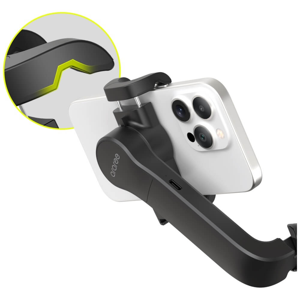 Araree Gimbal Pod Selfie Stick Τρίποδο με Τηλεχειριστήριο Bluetooth - Black