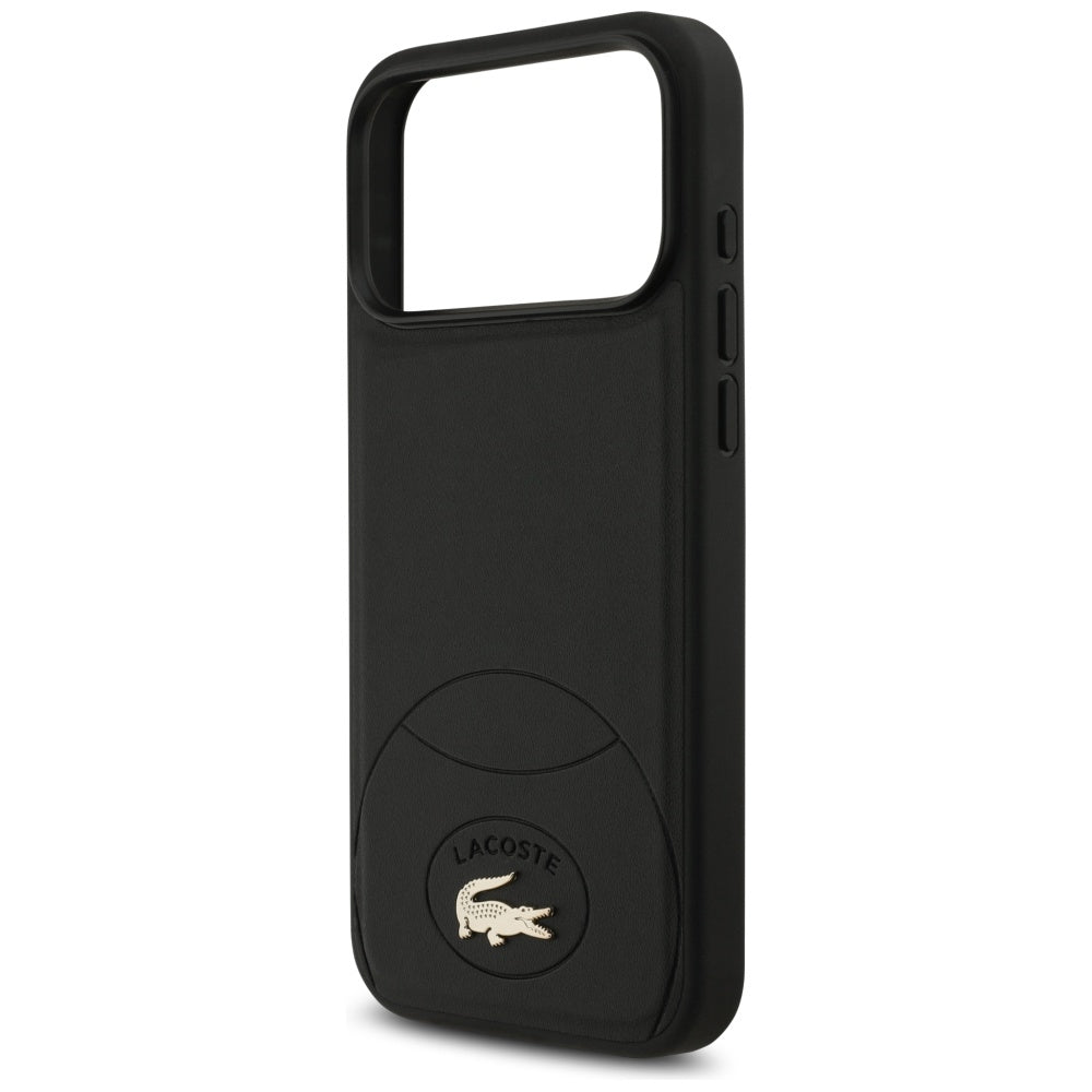 Lacoste iPhone 17 Pro Max - Bliss MagSafe - Σκληρή Θήκη με Πλαίσιο Σιλικόνης και Επένδυση Οικολογικού Δέρματος - Black