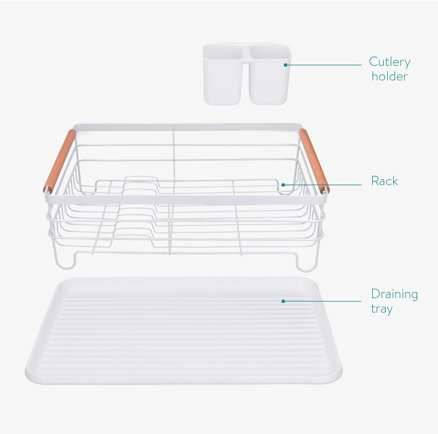 Navaris Στεγνωτήριο Πιάτων - Μαχαιροπίρουνων - 42,5 x 31,5 x 14 cm - White - 52545.01