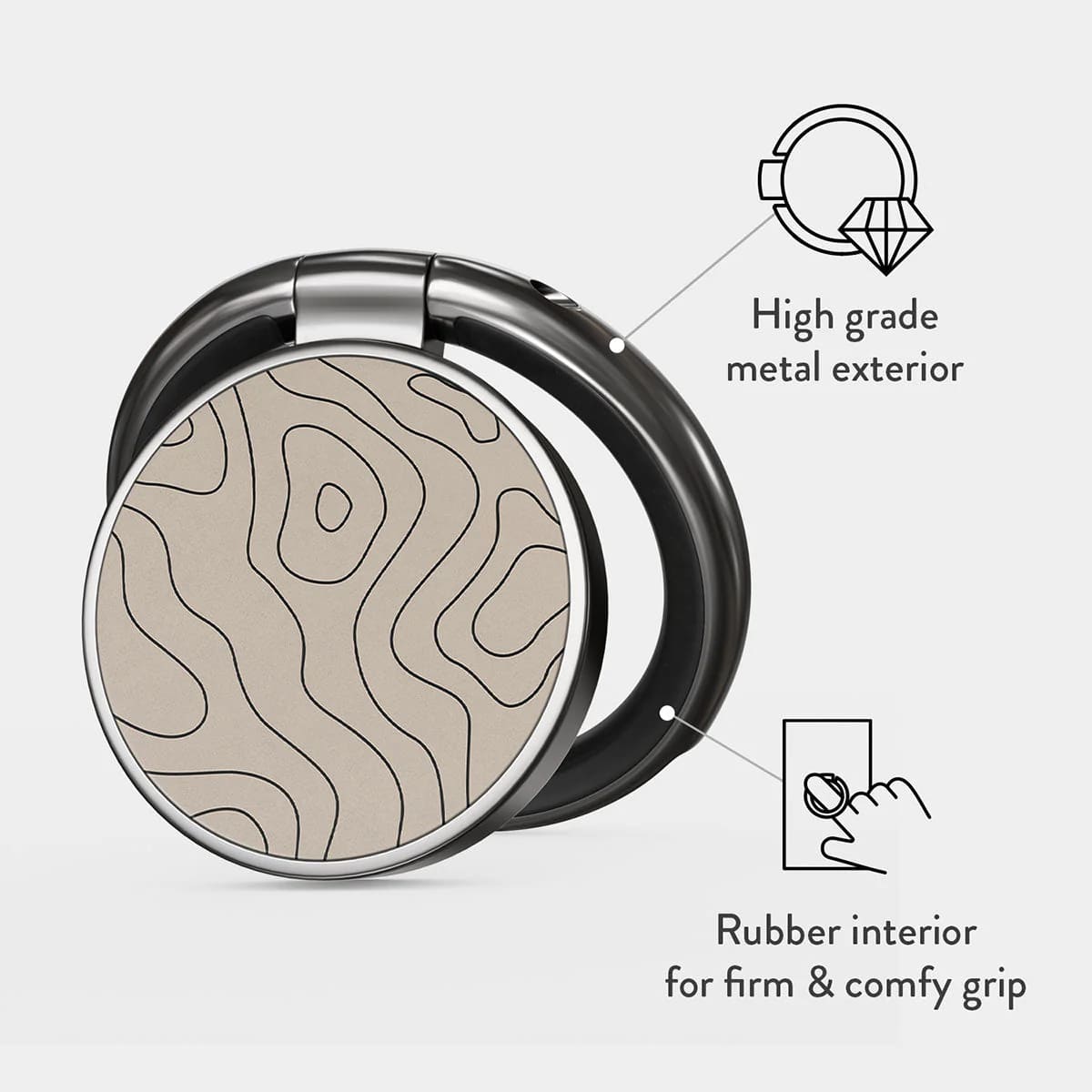 Burga Ring Holder - Δαχτυλίδι Συγκράτησης Κινητού - Βάση Στήριξης - Gunmetal - Wild Terrain