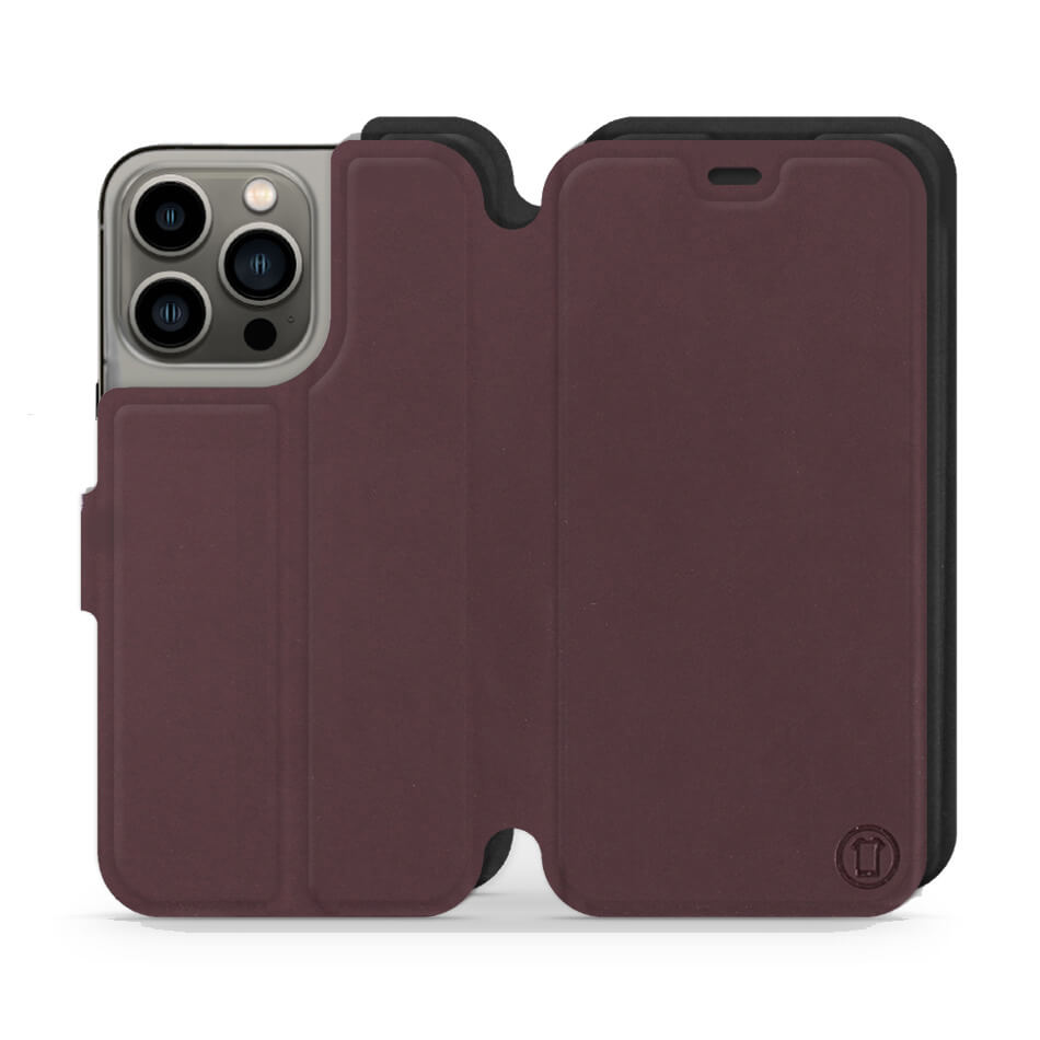 Mobiwear iPhone 13 Pro Θήκη Βιβλίο Slim Flip - Μπορντό - S_BUB