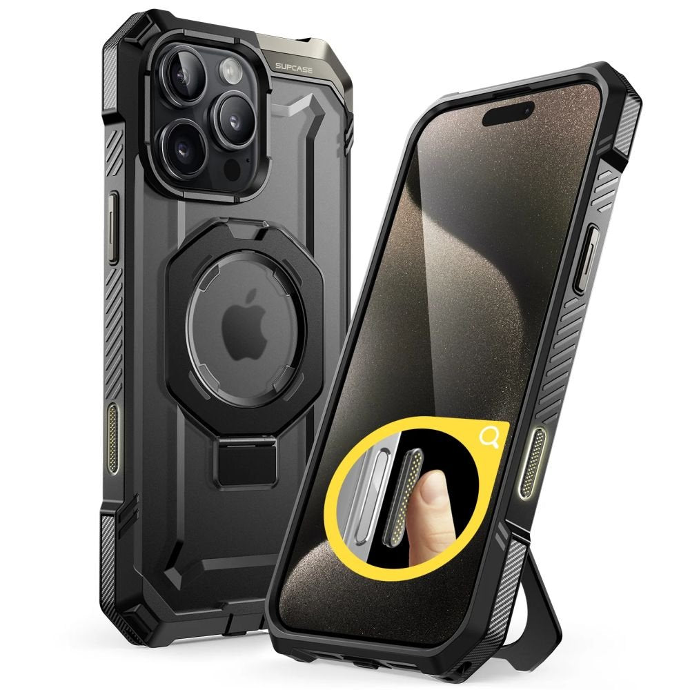 Supcase iPhone 16 Pro Max UB Grip Mag Σκληρή Θήκη με MagSafe και Stand - Black