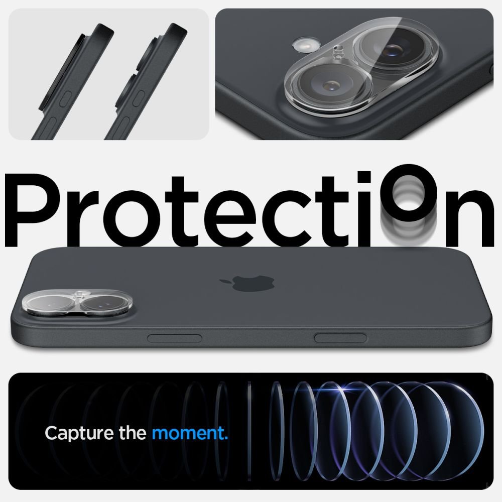Spigen iPhone 16 / 16 Plus Optik Glas.TR Αντιχαρακτικό Γυαλί για την Κάμερα - 2 Τεμάχια - Διάφανο