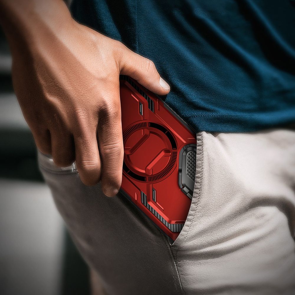 Supcase Samsung Galaxy S24 Armorbox Magsafe Σκληρή Θήκη με Προστασία Οθόνης και Κάλυμμα Κάμερας / Stand - Red