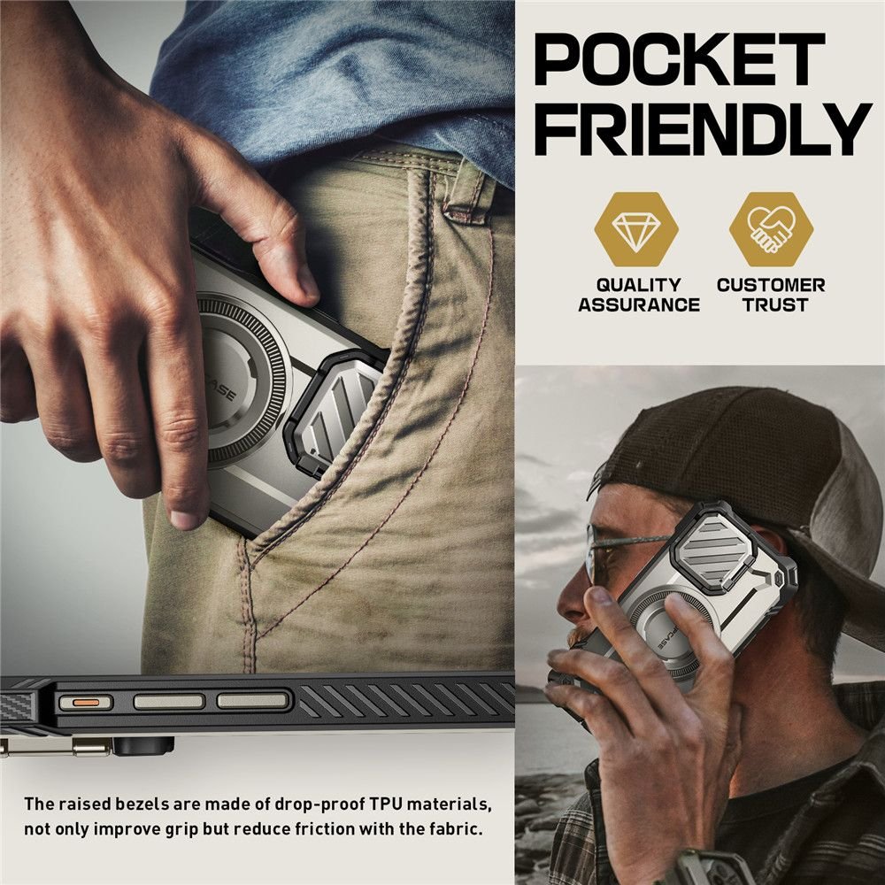 Supcase iPhone 16 Pro Max UB XT Mag Σκληρή Θήκη με Ανοιγόμενο Κάλυμμα Κάμερας / Stand και MagSafe - Titan Grey