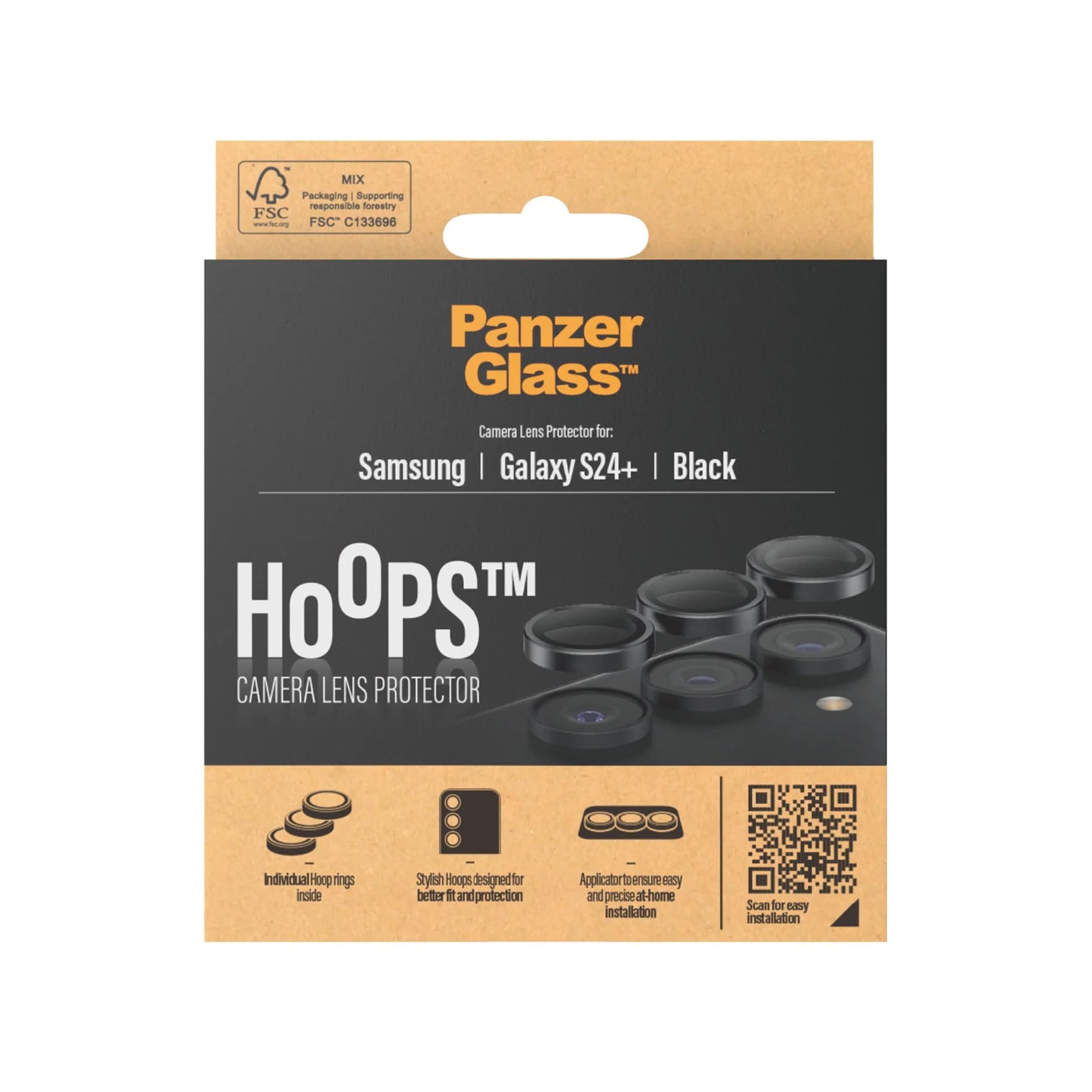 PanzerGlass Samsung Galaxy S24+ Hoops Camera Lens Protector Αντιχαρακτικό Γυαλί για την Κάμερα - Black