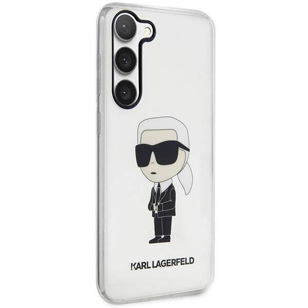 Karl Lagerfeld Samsung Galaxy S23+ - Ikonik Karl Σκληρή Θήκη με Πλαίσιο Σιλικόνης - Clear - KLHCS23MHNIKTCT