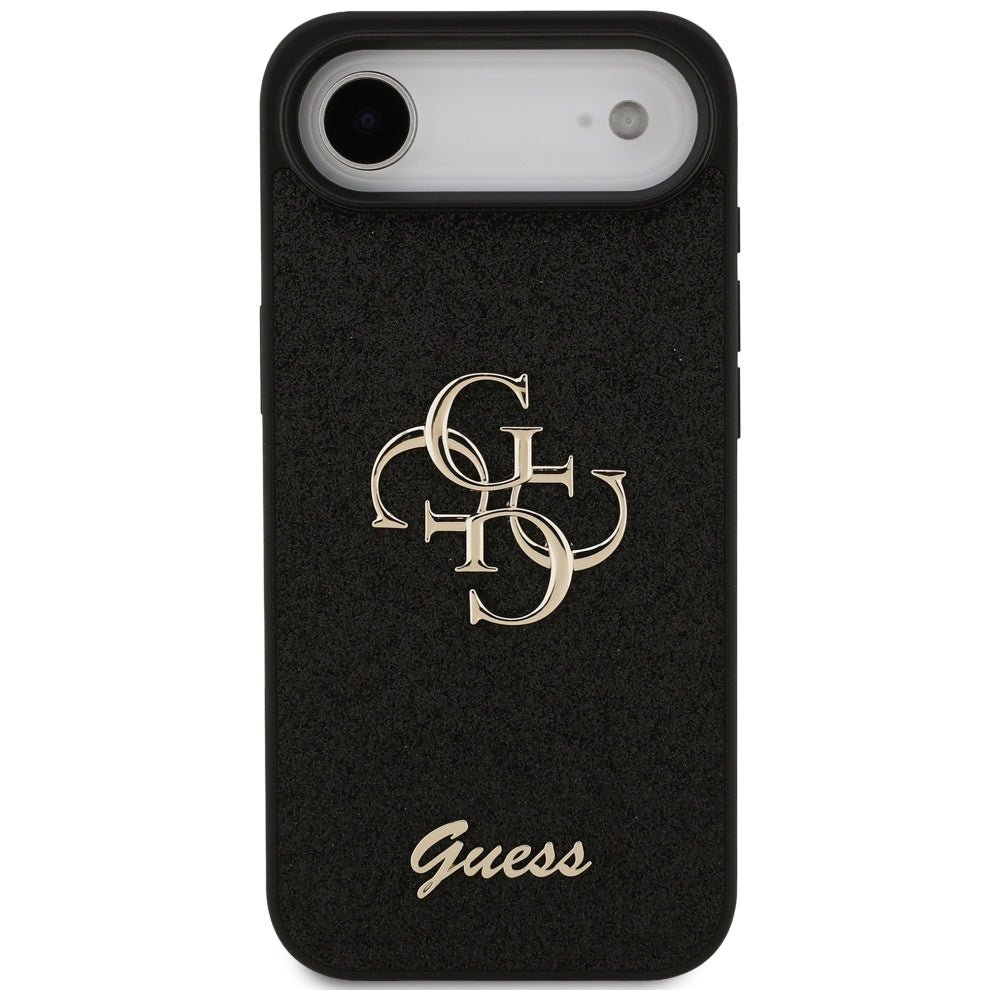 Guess iPhone Air - Fixed Glitter Big 4G - Σκληρή Θήκη με Πλαίσιο Σιλικόνης - Black - GUHCP17MHG4SGK
