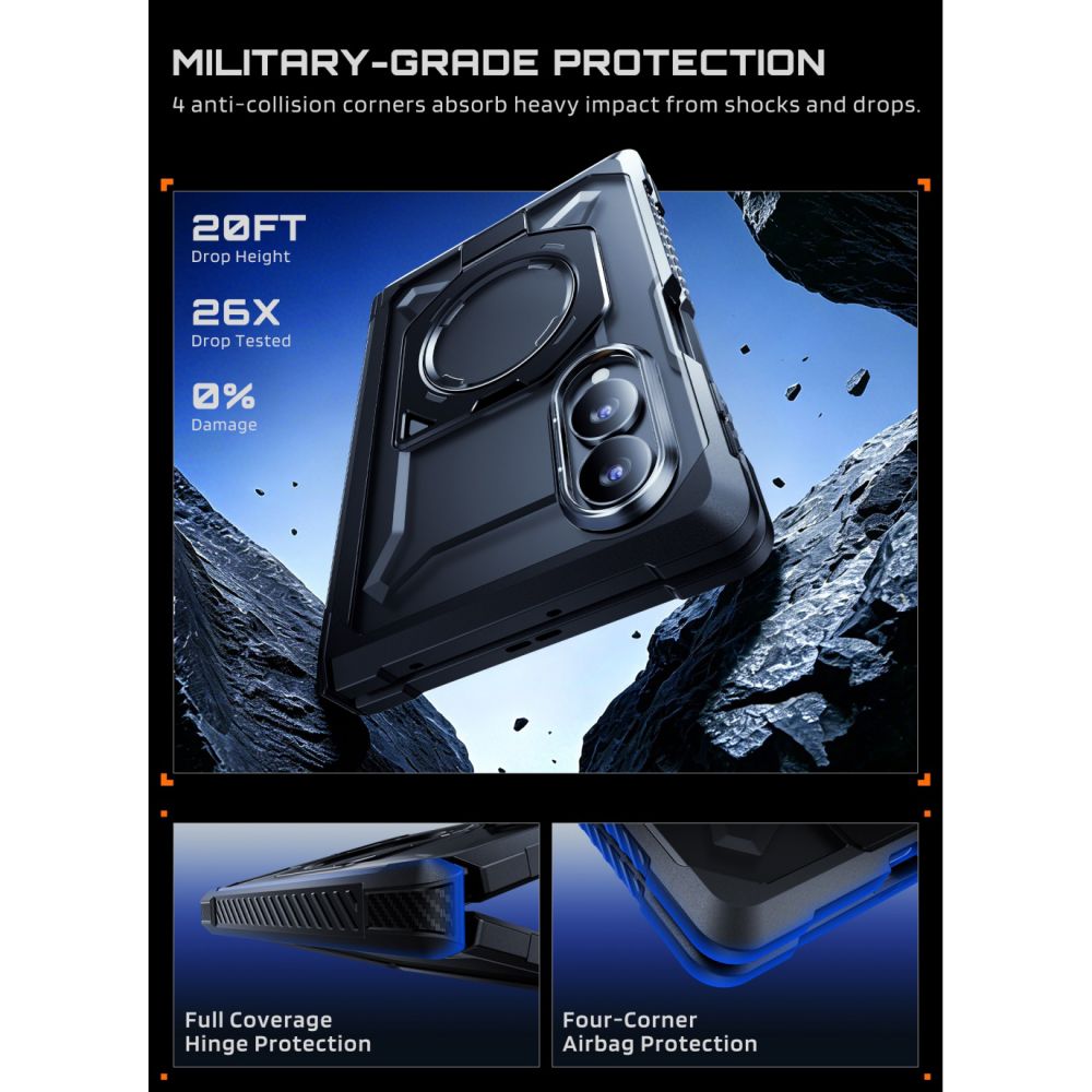 Supcase Samsung Galaxy Z Fold8 - Σκληρή Θήκη με Προστασία Οθόνης και MagSafe / Stand - UB Grip Mag - Black