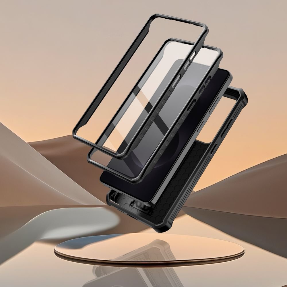 Tech - Protect Samsung Galaxy S26 Ultra - Θήκη 360 Full Body με Προστασία για την Οθόνη και την Κάμερα και Stand - Kevlar Cam+ 2 - Set - Black