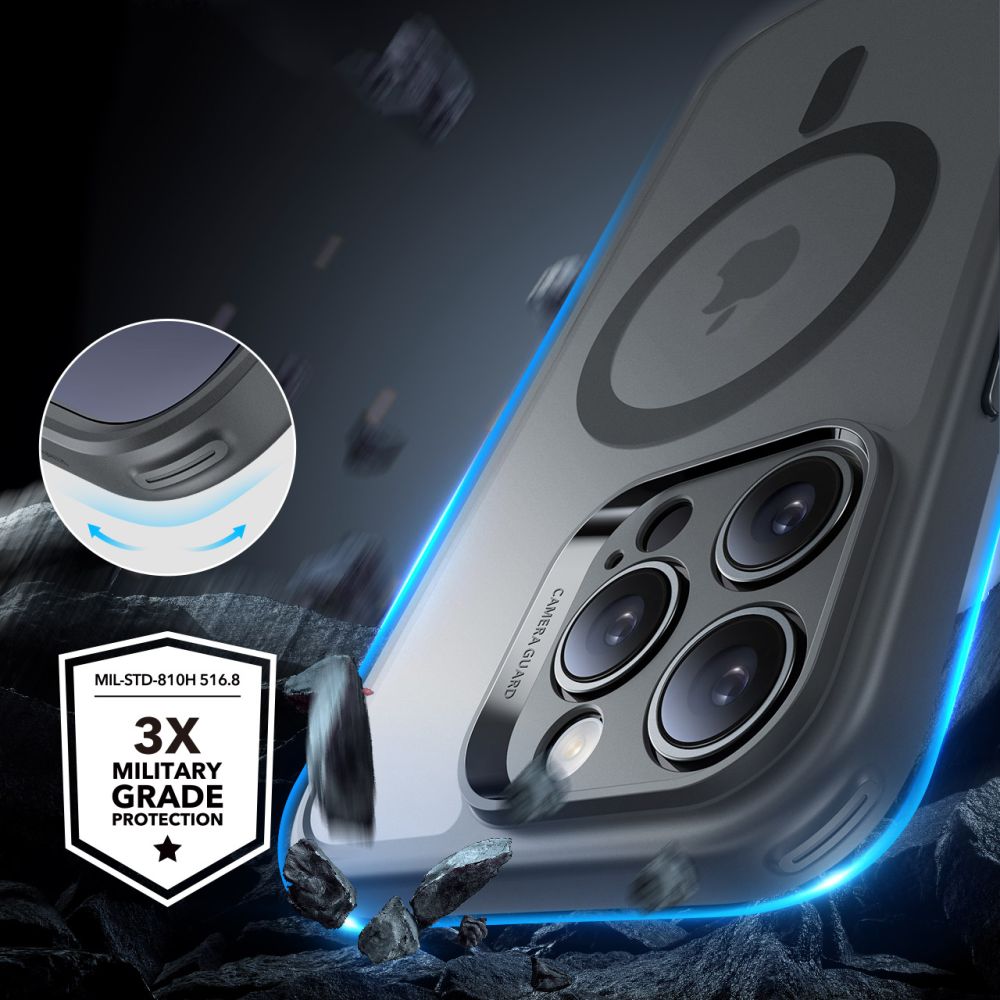 ESR iPhone 16 Pro Max - Classic Pro Halolock - Σετ με 1 Αντιχαρακτικό Γυαλί Οθόνης και Θήκη MagSafe - Frosted Grey