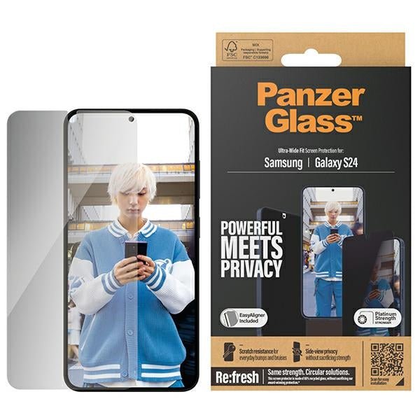 PanzerGlass Samsung Galaxy S24 - Ultra - Wide Fit Privacy Easy Aligner Αντιχαρακτικό Γυαλί Οθόνης - Black