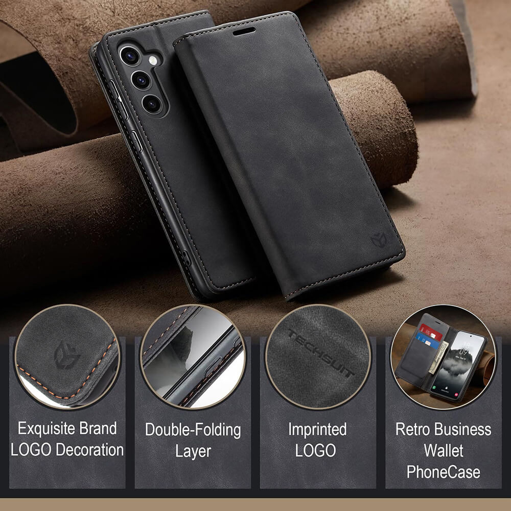 Techsuit Samsung Galaxy A26 5G - Confy Cover - Θήκη Πορτοφόλι από Δερματίνη με Stand - Black