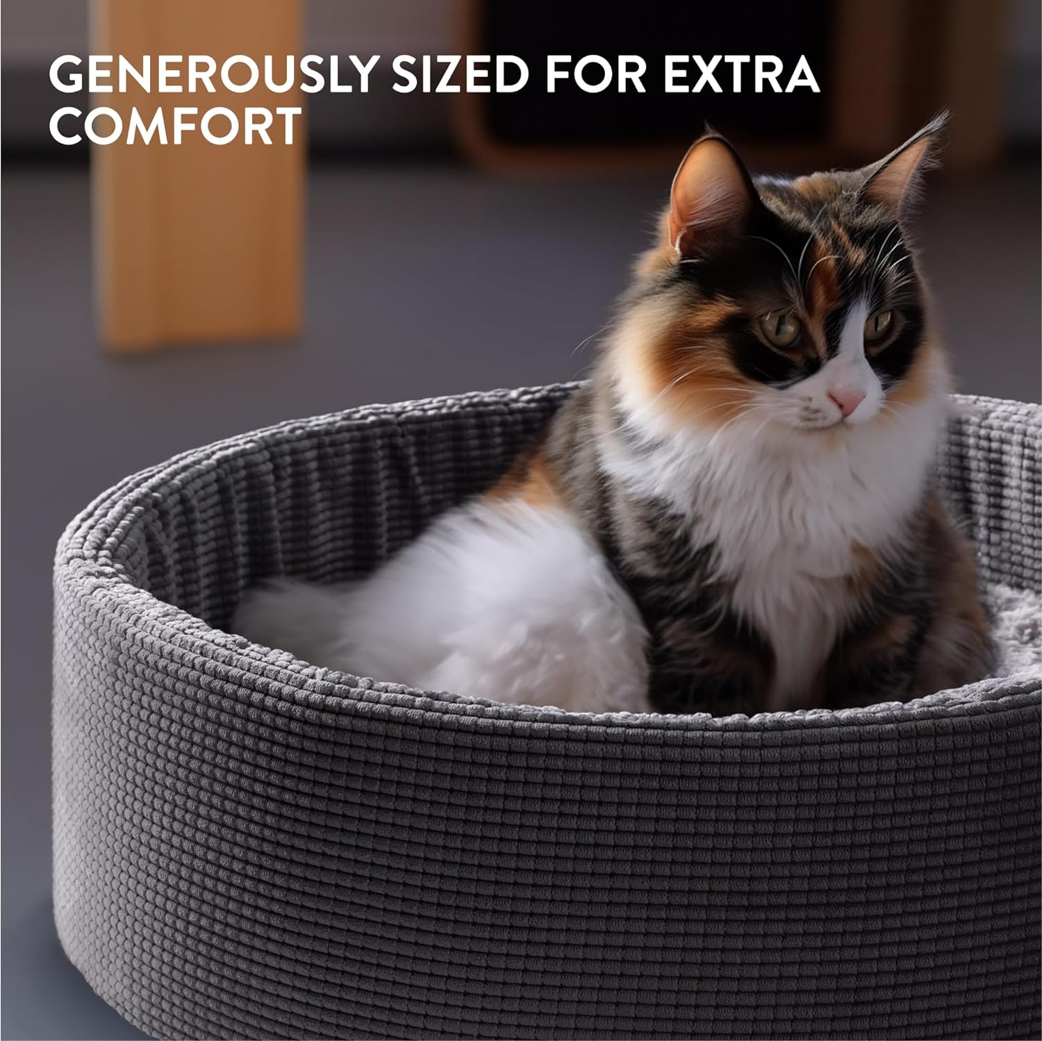 Navaris Πλενόμενο Κρεβάτι Σκύλου / Γάτας με Έξτρα Μαξιλάρι - 50cm - Grey - 61287.22